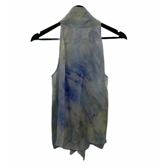NWT GENERATION LOVE Kaylee Tie 100% Silk Top in Cloud Print - Picture 2 of 11